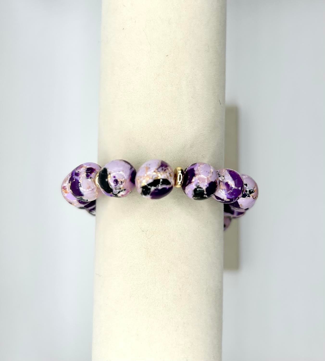 The “Purple Crackle Collection” Handmade Polymer Clay Bracelet