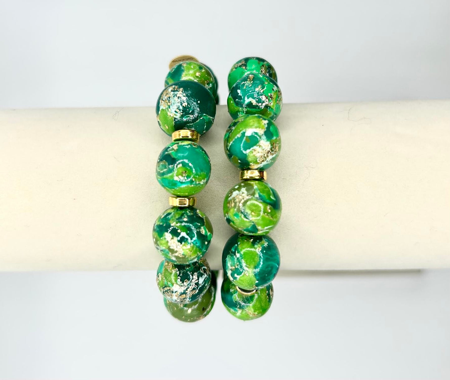 The “Emerald Collection” Handmade Polymer Clay Bracelet