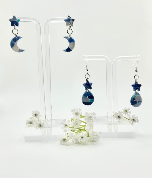 The “Ocean Collection” Polymer Clay Handmade Dangle Earrings