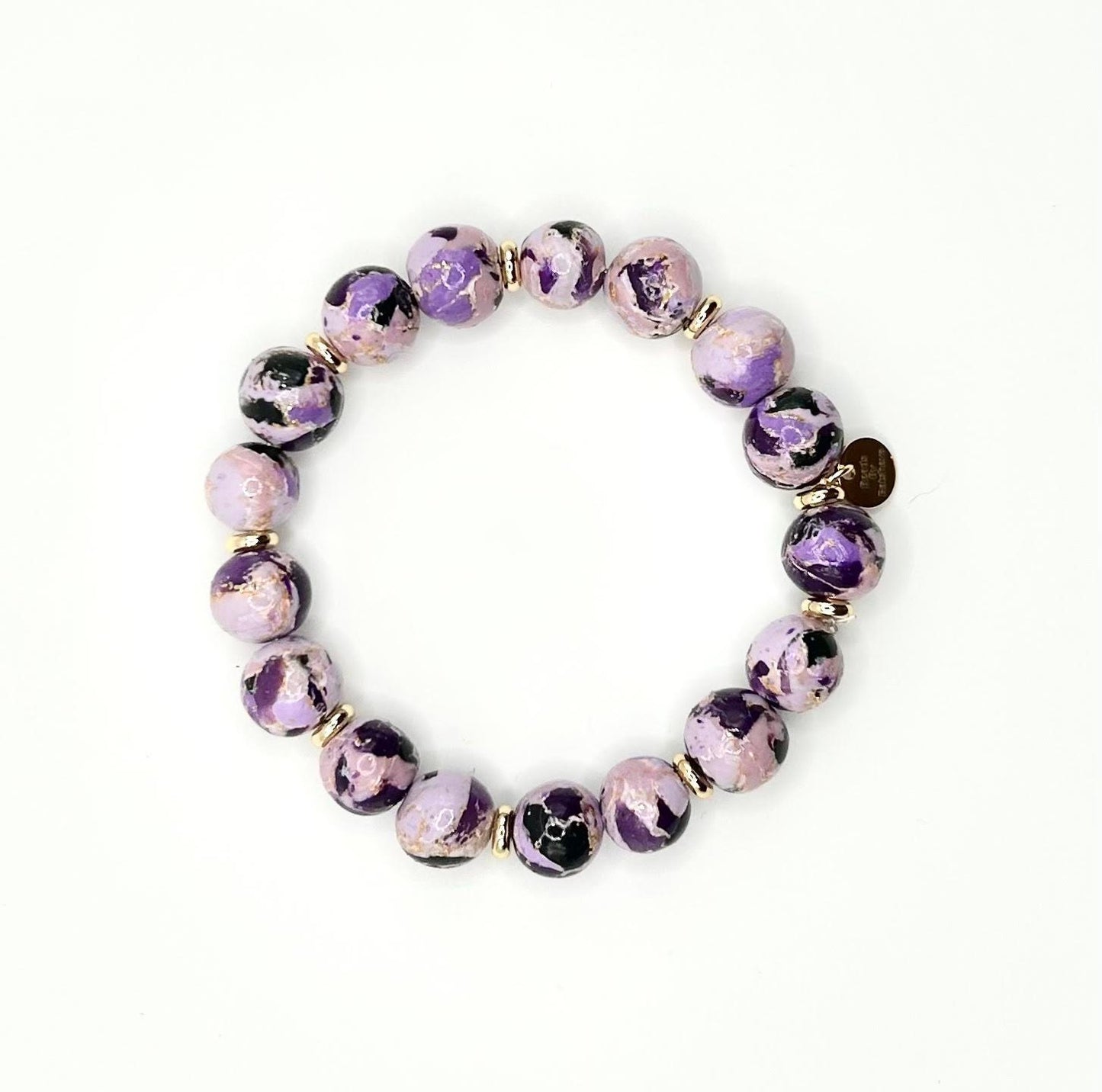 The “Purple Crackle Collection” Handmade Polymer Clay Bracelet