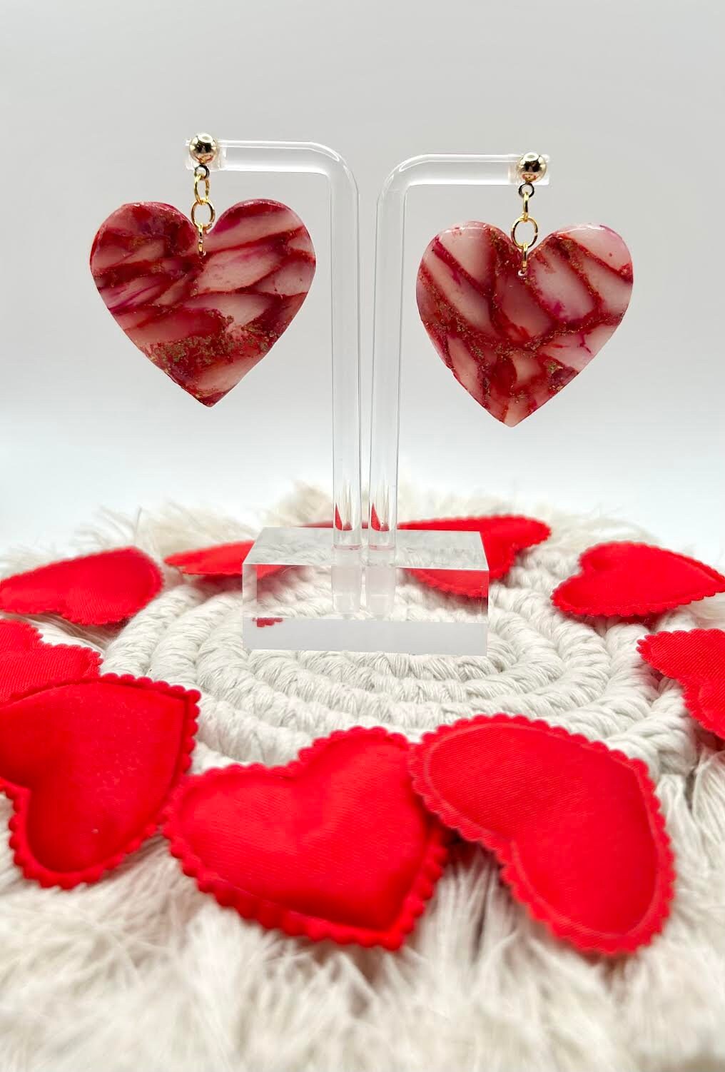 The "Lovestruck Collection" Large Hearts Handmade Dangle Earrings