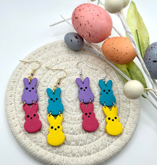 Easter Peeps Polymer Clay Handmade Dangle Earrings