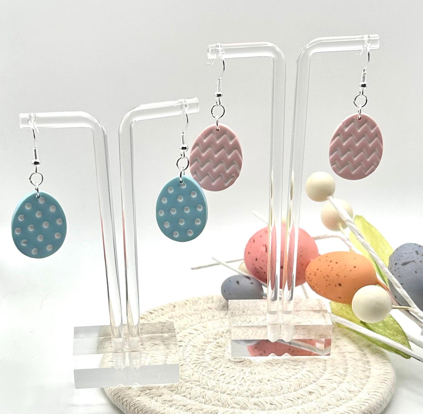 Easter Eggs Polymer Clay Handmade Dangle Earrings